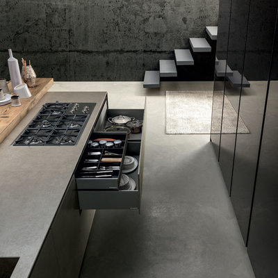 Kitchen - contemporary kitchen idea in Sydney with an integrated sink