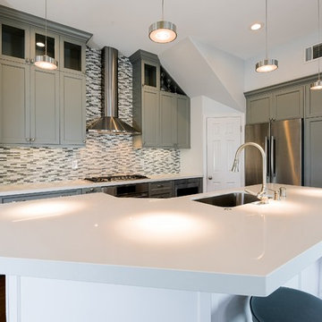 Mountain View Contemporary Gray & White Kitchen Remodel