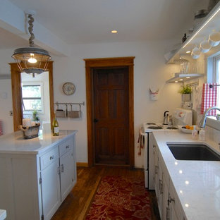 Photo of a shabby-chic style kitchen in Denver.