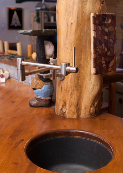 Rustic Kitchen My Houzz: Rustic Charm in a Handsome Log Cabin