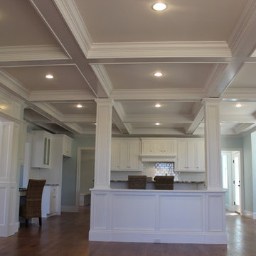 Nantucket Colonial Kitchen and Coffered Ceiling