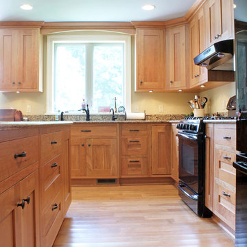 Natural Cherry Transitional Kitchen with Island