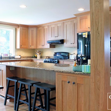 Natural Cherry Transitional Kitchen with Island