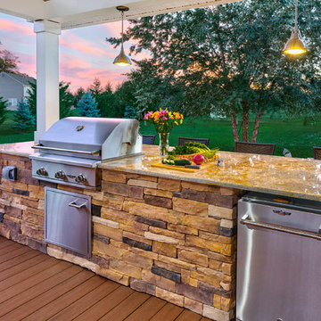 Natural Stone Veneer Outdoor Kitchen