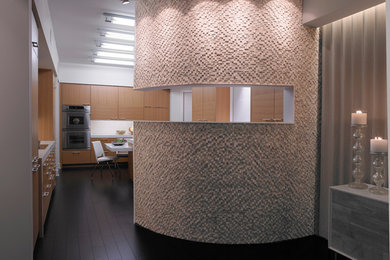 Natural Textures and beautiful white oak cabinets