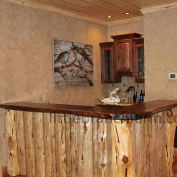 Natural wood counter