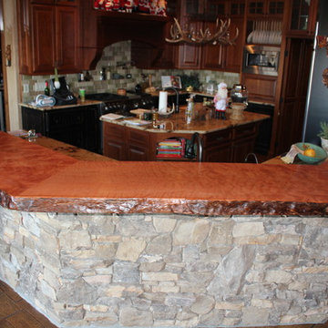 Natural wood counter