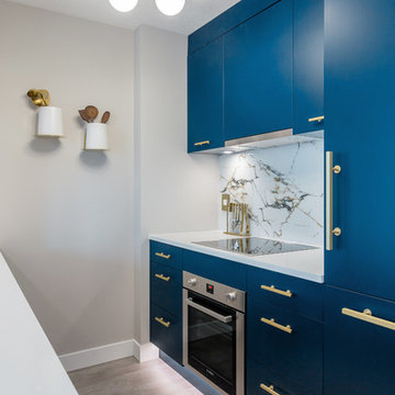 Navy blue and brass kitchen
