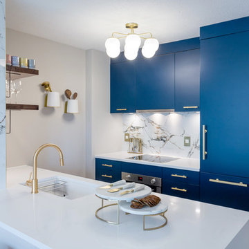 Navy blue and gold kitchen