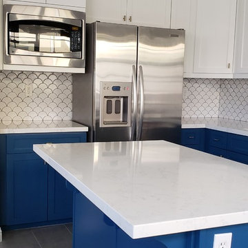 Navy Blue & White Kitchen Renovation