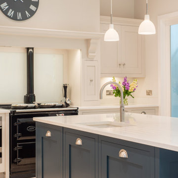 Traditional Kitchen Diner in Grey and Navy accents