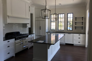Example of a transitional kitchen design in Charleston