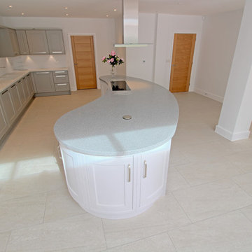 New Build in St Clare Road, Bespoke Kitchen Installation with a Teardrop Island
