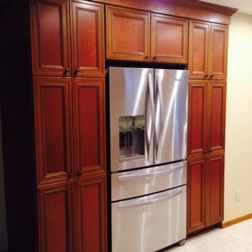 New Cabinets in Cherry With A Chestnut Stain and Liquorice Accent Glaze