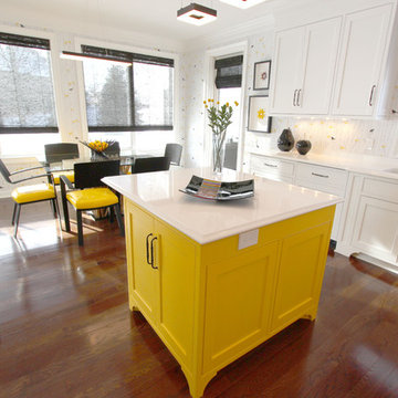 New Construction White & Yellow Kosher Kitchen ~ Pepper Pike, OH