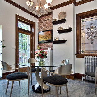 Contemporary eat-in kitchen pictures - Inspiration for a contemporary galley eat-in kitchen remodel in St Louis