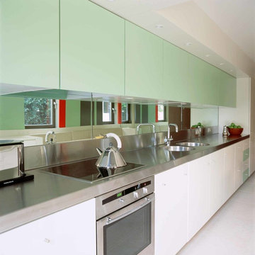 New kitchen with mirrored wall