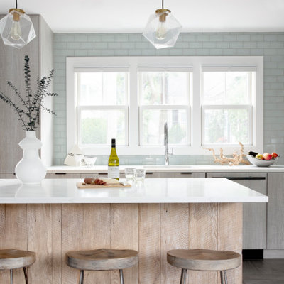 Kitchen - coastal kitchen idea in Boston