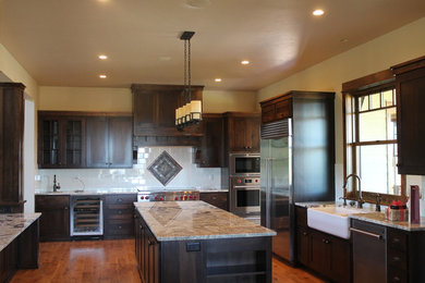 This is an example of a rustic kitchen in Orange County.