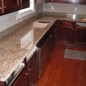 New Venetian Gold On Red Kitchen Cabinets