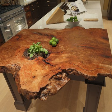 New York, NY - Transitional - English Wych Elm Live Edge Kitchen Countertop