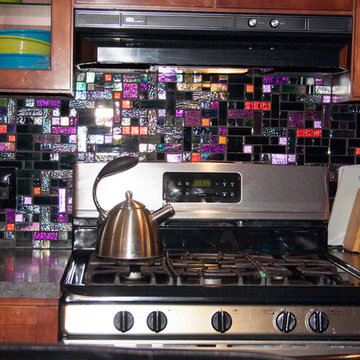 New York Residence: Dichroic Glass Tile Kitchen Backsplash