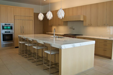 Example of a large minimalist kitchen design in Dallas