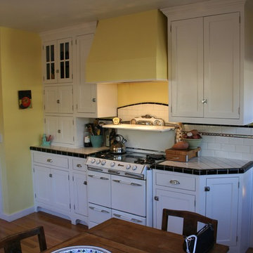 Note the traditional inset cabinetry