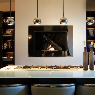 Inspiration for a contemporary open concept kitchen remodel in London