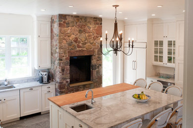 Example of a mid-sized beach style kitchen design in Other