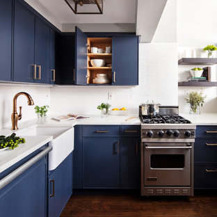 75 Beautiful Small Kitchen With Blue Cabinets Pictures Ideas July 2021 Houzz