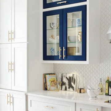 Omega Cabinetry: White and Blue Kitchen Cabinets
