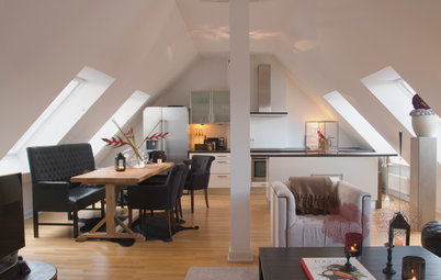 My Houzz: Red and Black Pop in a German Penthouse