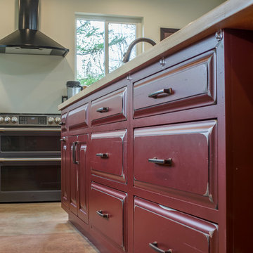 Onyx and Red Rustic Kitchen in Ann Arbor, MI