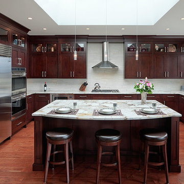 Open and Modern Chocolate Brown Kitchen