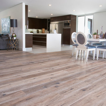 Open Floor Plan with Deep Smoked Oak Flooring in Woodland Hills