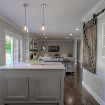 Open kitchen into living room