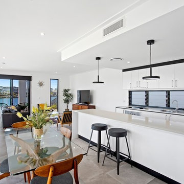 Open Plan Australian Kitchen, Dining & Living Room on the Gold coast Waterfront