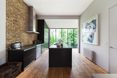 Large contemporary kitchen in London.