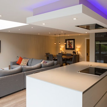 Open plan kitchen diner living room