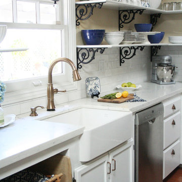 Open Shelving French Country Kitchen