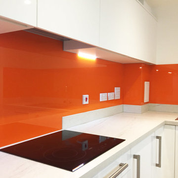 Orange Plain Colour Glass Splashback