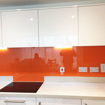 Orange Plain Colour Glass Splashback
