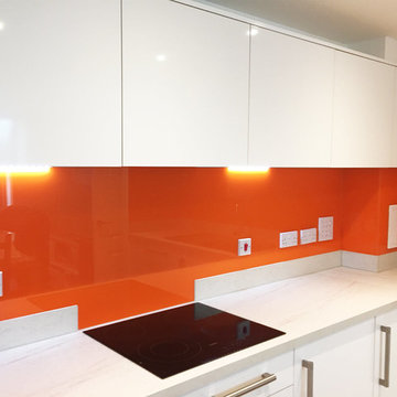 Orange Plain Colour Glass Splashback