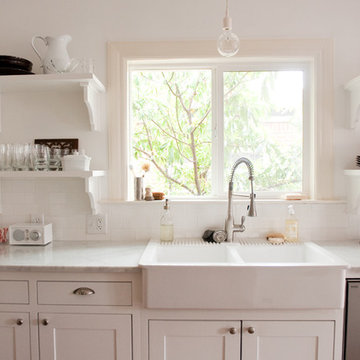 Our bright, white, open kitchen