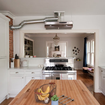Our bright, white, open kitchen