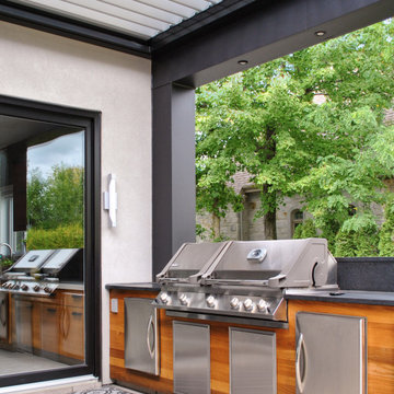 Outdoor Kitchen with Louvered Roof