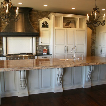 Paint Kitchen with Pewter Hood & Large Island