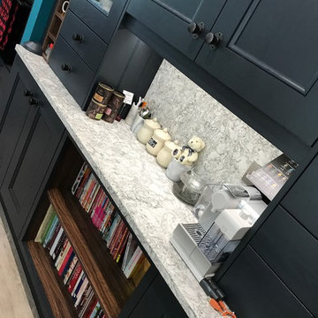 Painted beaded kitchen with central prep island