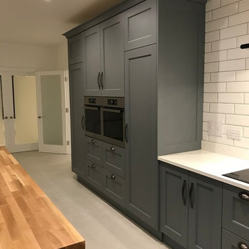 Painted grey wolf kitchen & oak